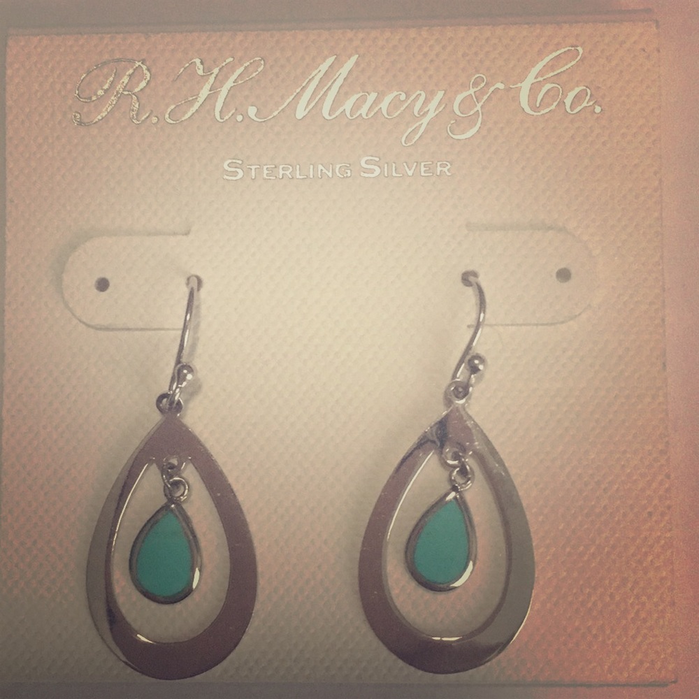 R H Macy’s sterling silver teardrop earrings